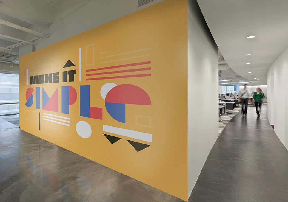 Kreator Ścian wizualizacja druku na ścianie - make it simple grafika napis