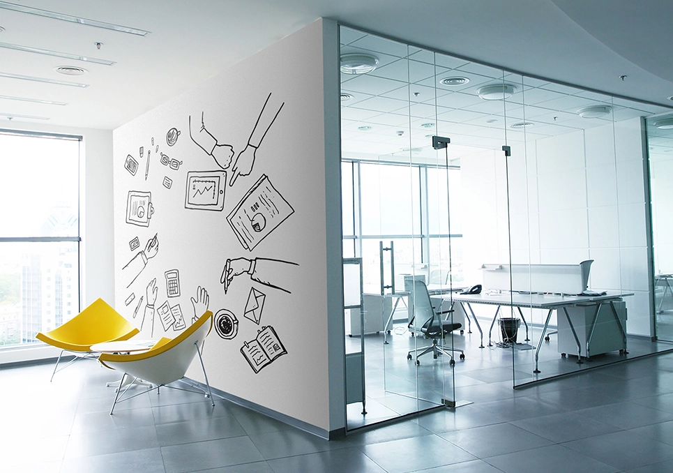 Kreator Ścian wizualizacja druku na ścianie - abstrakcyjne zwierzęta w stylu picasso