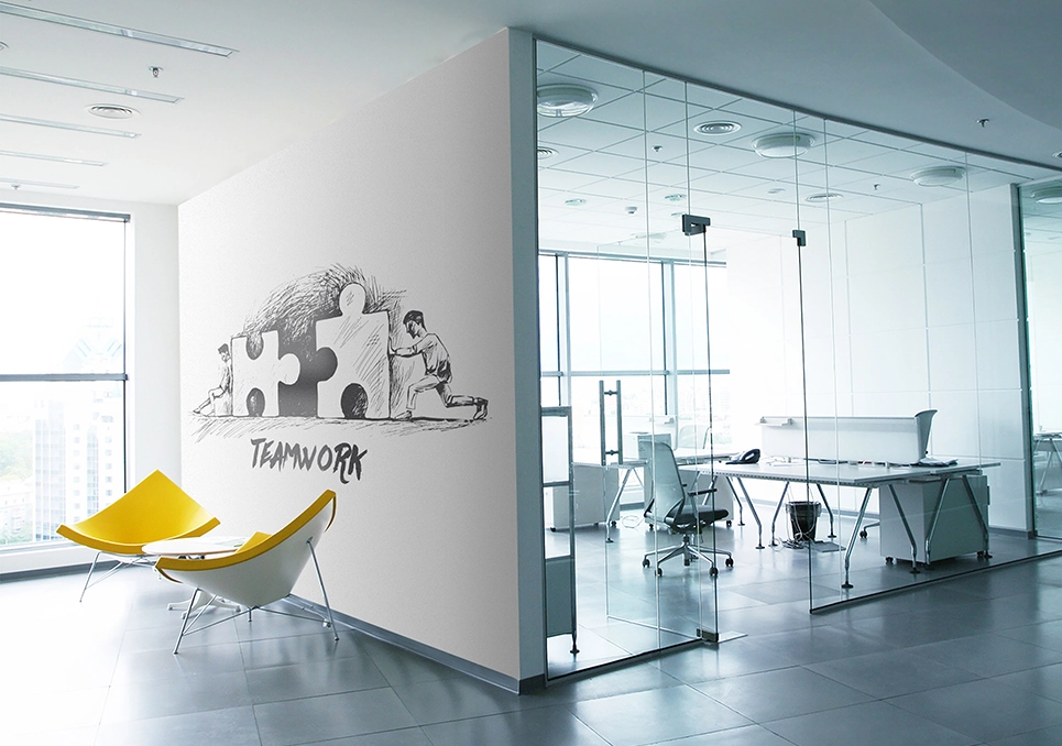 Kreator Ścian wizualizacja druku na ścianie - teamwork puzle