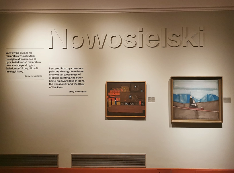 Wydruk napisów na potrzeby wystawy ,,Sztuka widzenia. Nowosielski i inni.''.