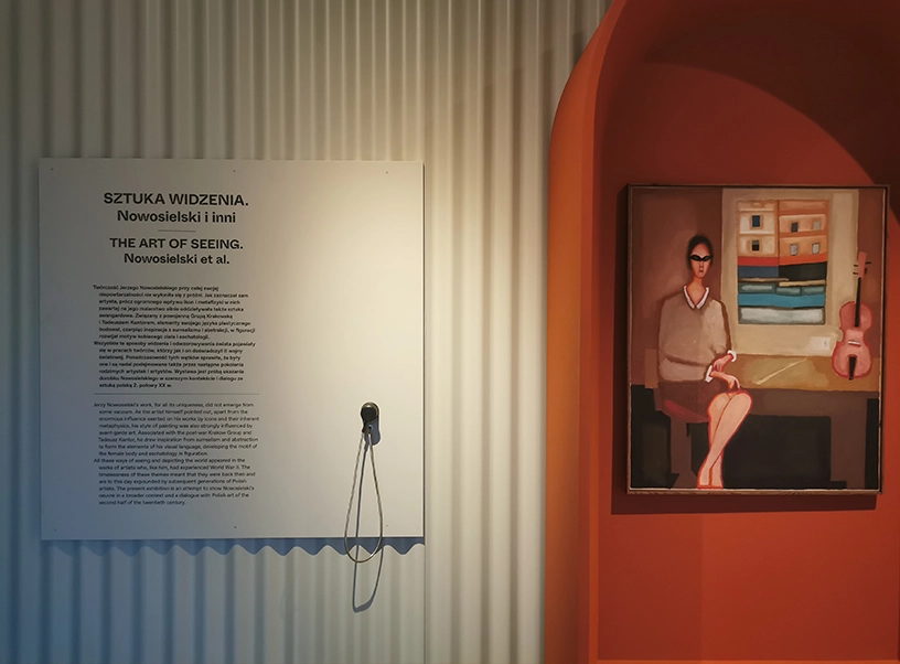 Wydruk napisów na potrzeby wystawy ,,Sztuka widzenia. Nowosielski i inni.''.