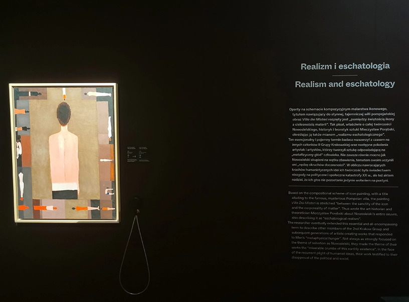 Wydruk napisów na potrzeby wystawy ,,Sztuka widzenia. Nowosielski i inni.''.