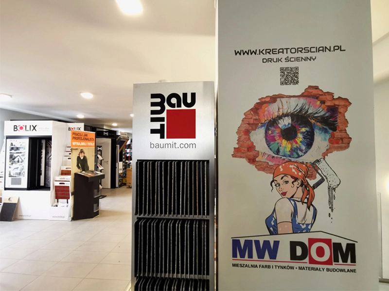 Wydruk na podkładzie z farby magnetyczno-kredowej, logo Świat Zagadek